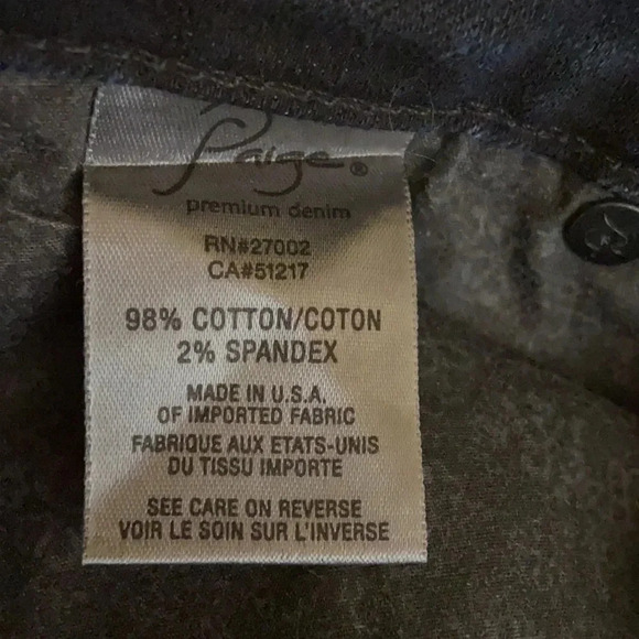 Paige Verdugo Jegging Low Rise Black with Silver Overwash - Size 24 - Picture 5 of 8